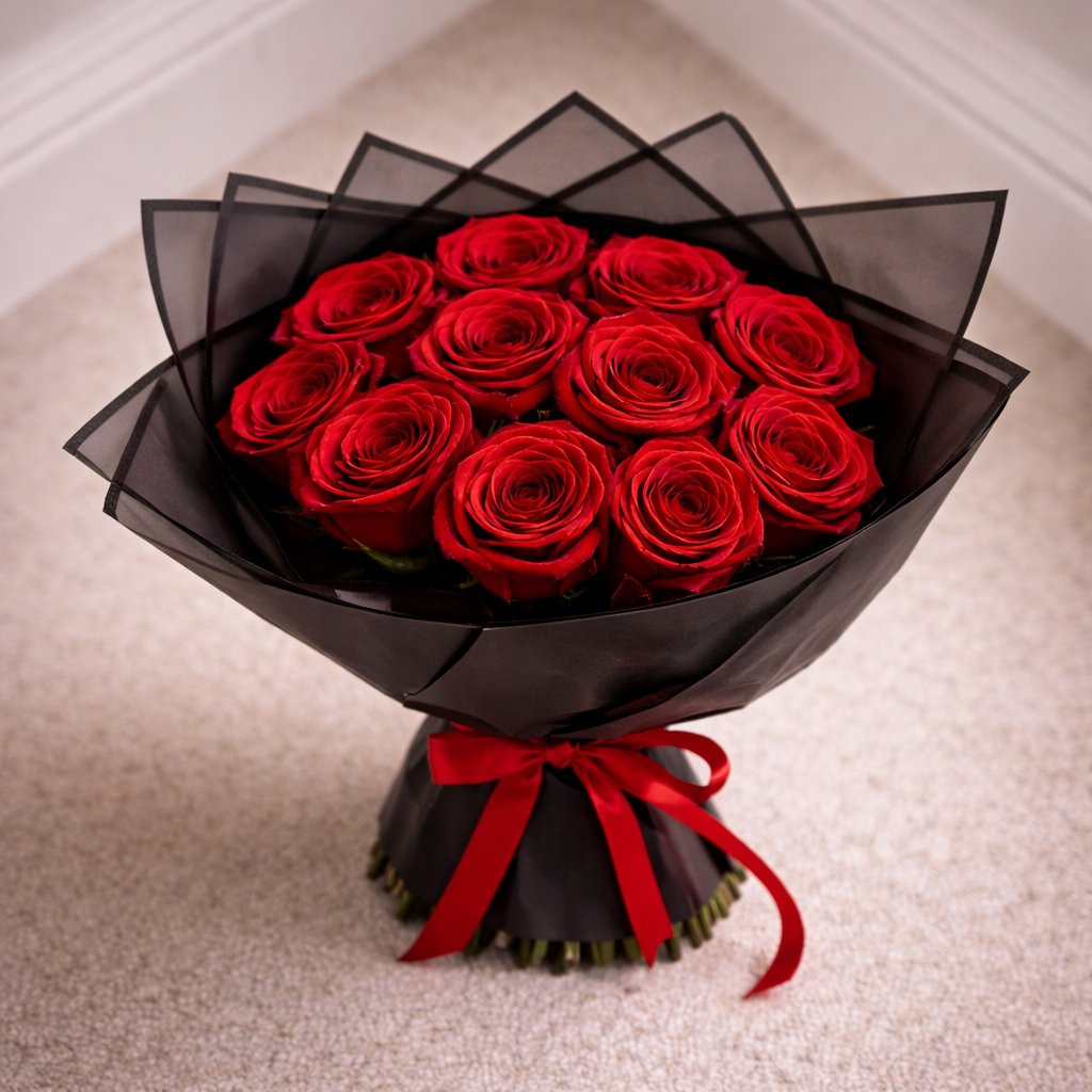 Bouquet Roses rouges fraîches