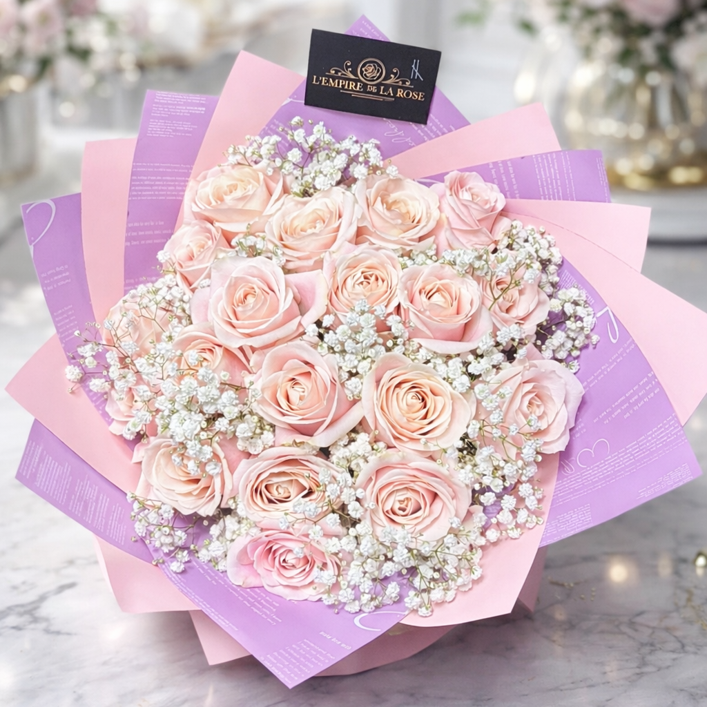 L’Elégance - Bouquet Roses rose